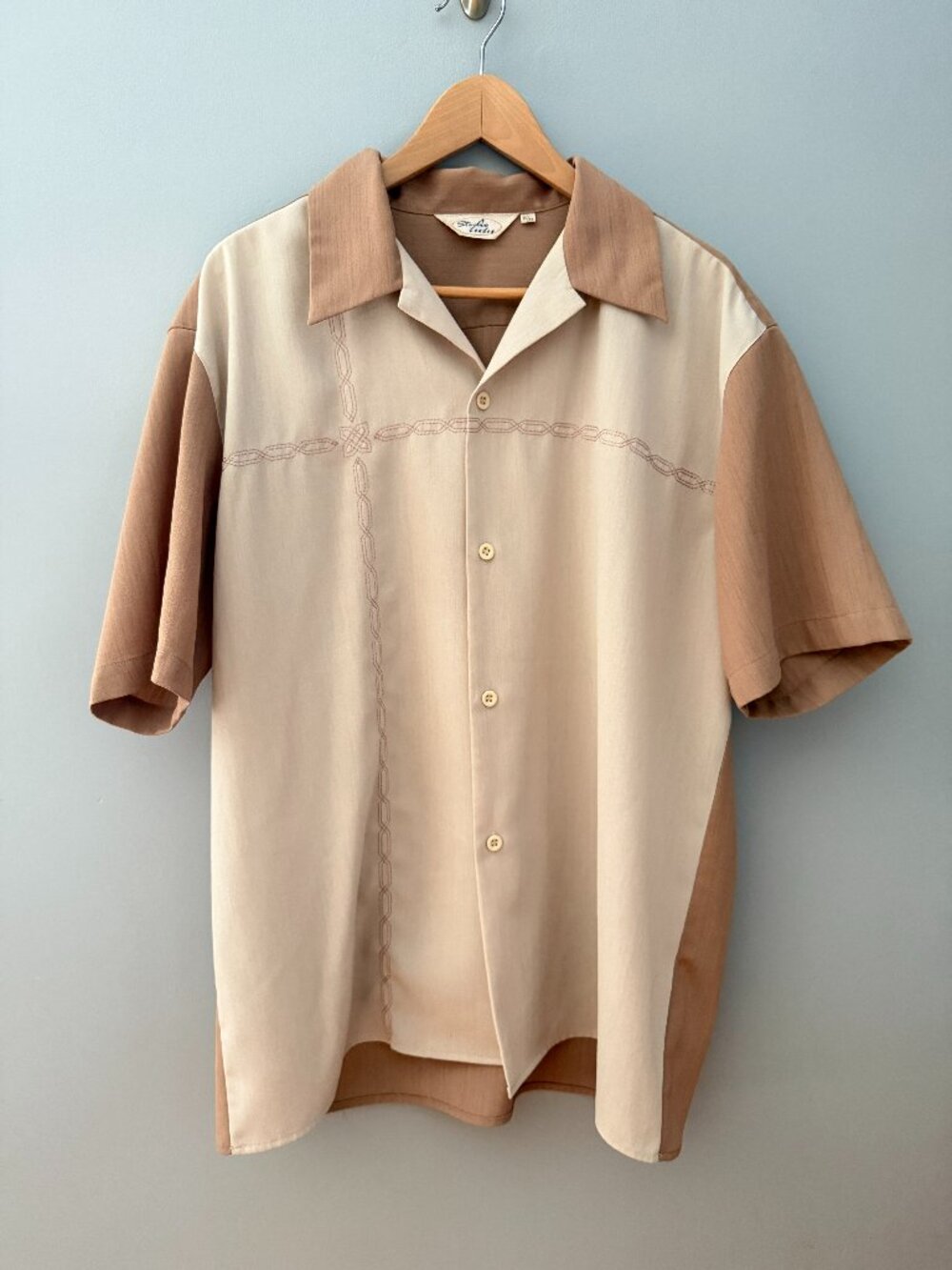 Studio London Vintage-Style 1950s Atomic Cabana Rockabilly Shirt XL Embroidery